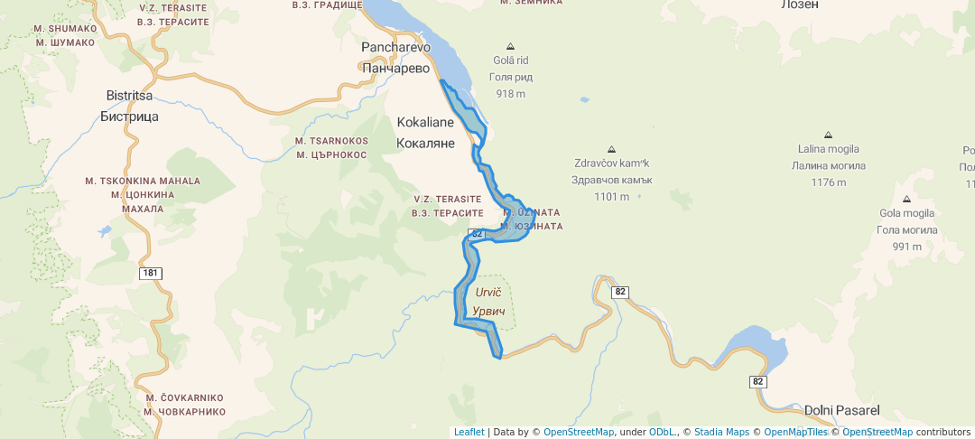 walking in Воден парк Искър map in Kokalyane