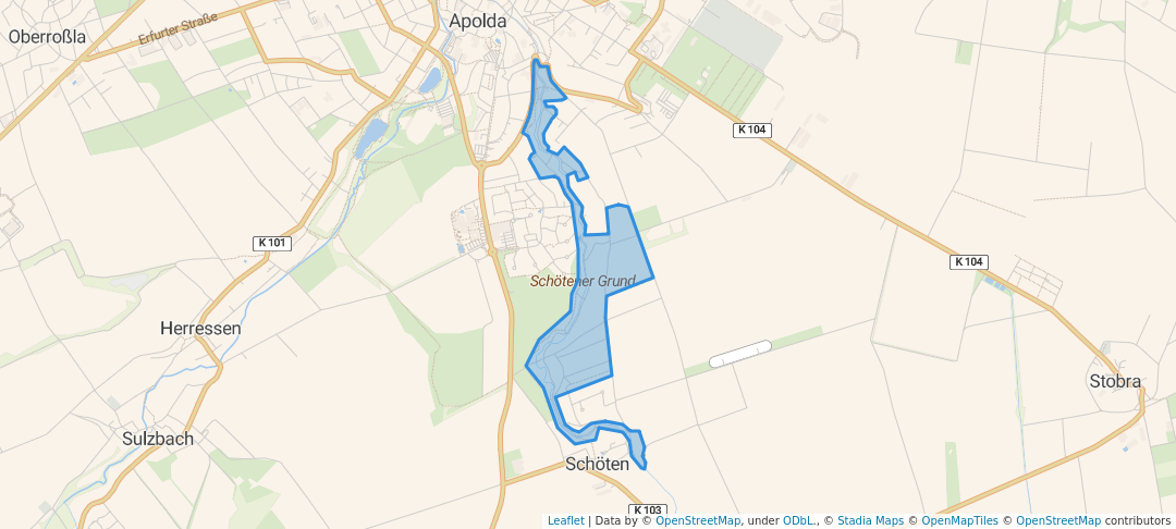 walking in Schötener Promenade map in Apolda