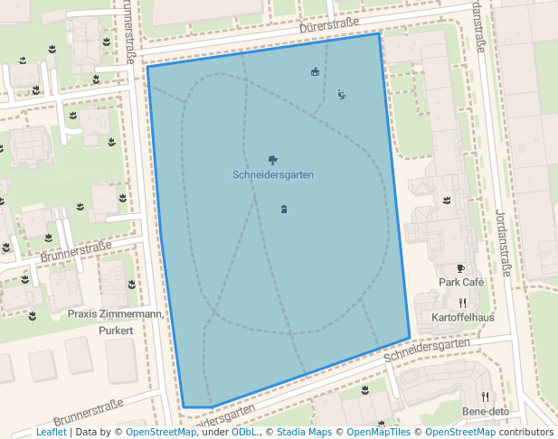 walking in Schneidersgarten map in Magdeburg