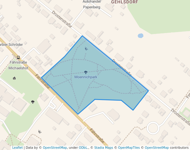 walking in Moennichpark map in Rostock