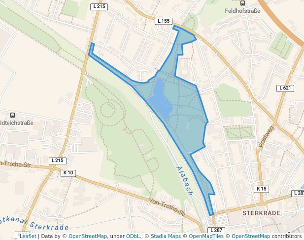 walking in Volkspark Sterkrade map in Oberhausen