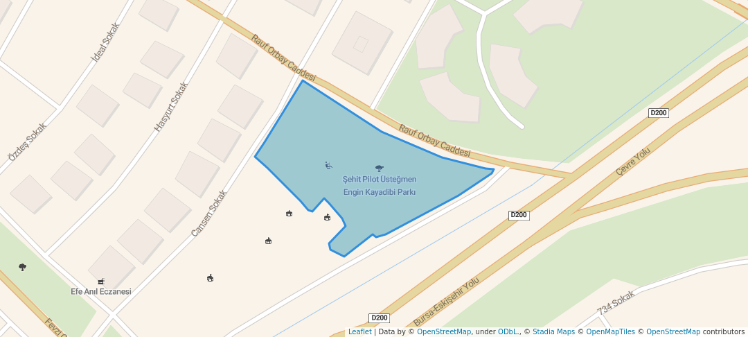 walking in Şehit Pilot Üsteğmen Engin Kayadibi Parkı map in Eskişehir