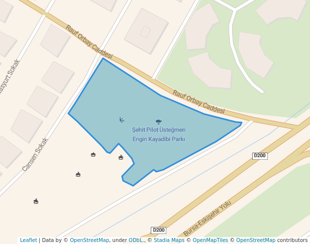 walking in Şehit Pilot Üsteğmen Engin Kayadibi Parkı map in Eskişehir