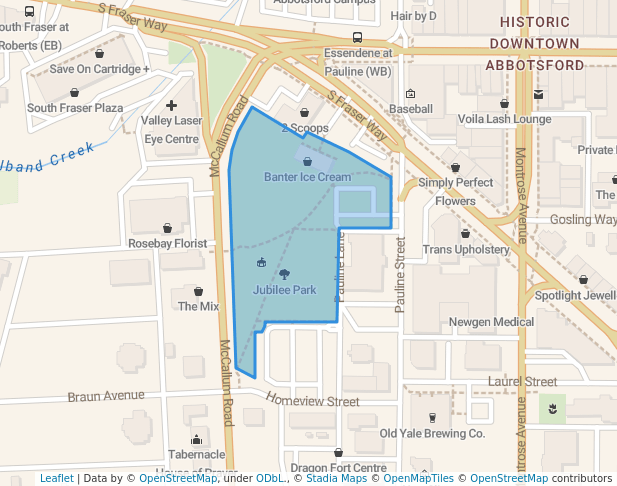 walking in Jubilee Park map in Abbotsford