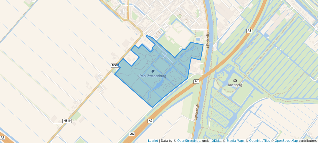 walking in Park Zwanenburg map in Zwanenburg
