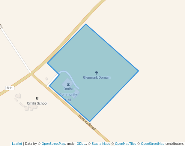 walking in Glenmark Domain map in Omihi