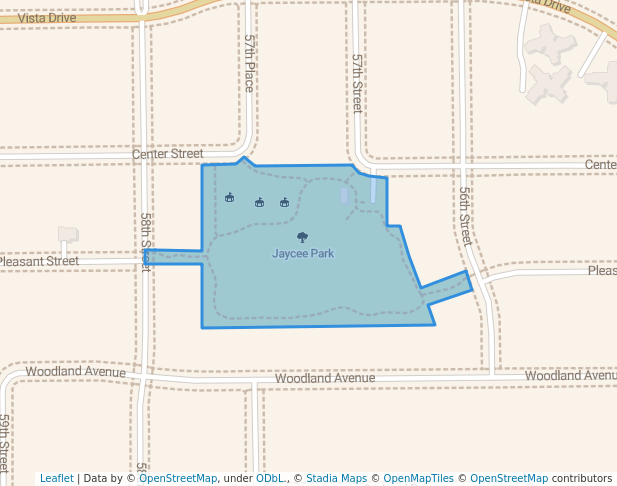 walking in Jaycee Park map in West Des Moines