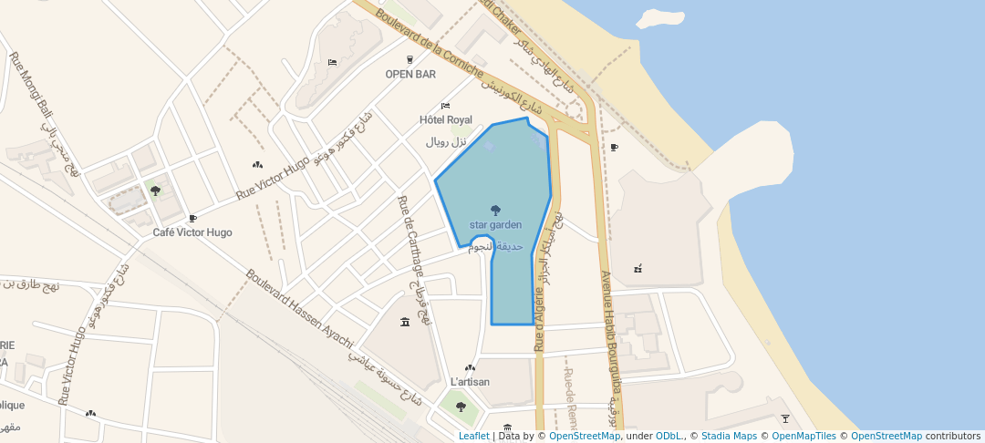 walking in star garden map in Susah