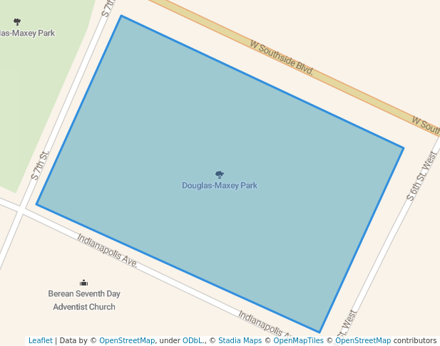 walking in Douglas-Maxey Park map in Muskogee