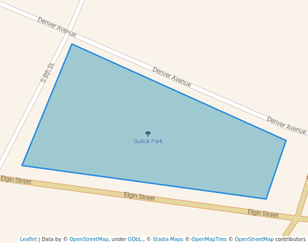 walking in Gulick Park map in Muskogee