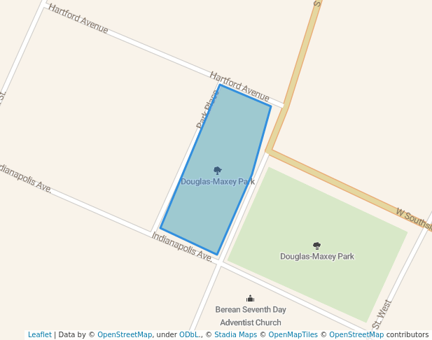walking in Douglas-Maxey Park map in Muskogee