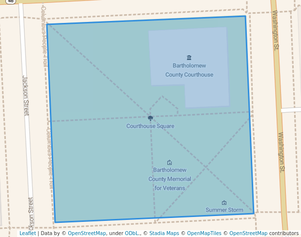 walking in Courthouse Square map in Columbus
