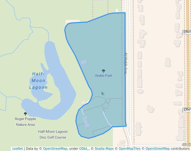 walking in Webb Park map in Reedsburg