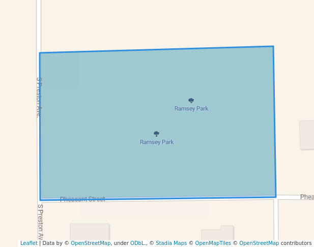 walking in Ramsey Park map in Reedsburg