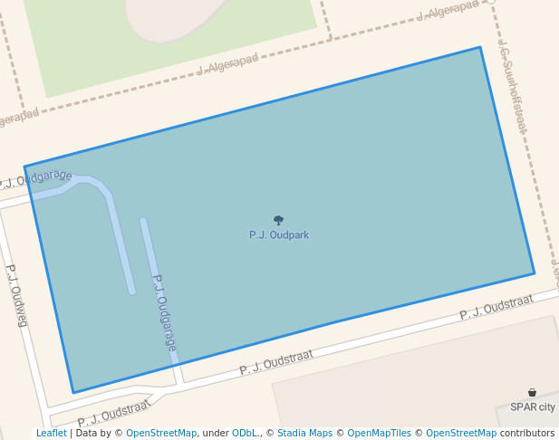 walking in P.J. Oudpark map in Almere