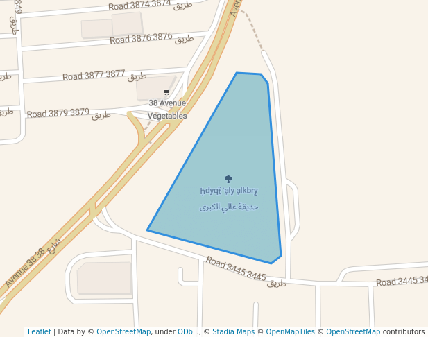 walking in حديقة عالي الكبرى map in A'ali