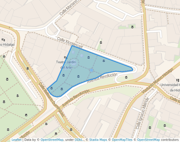 walking in Jardín del Arte map in Pachuca de Soto