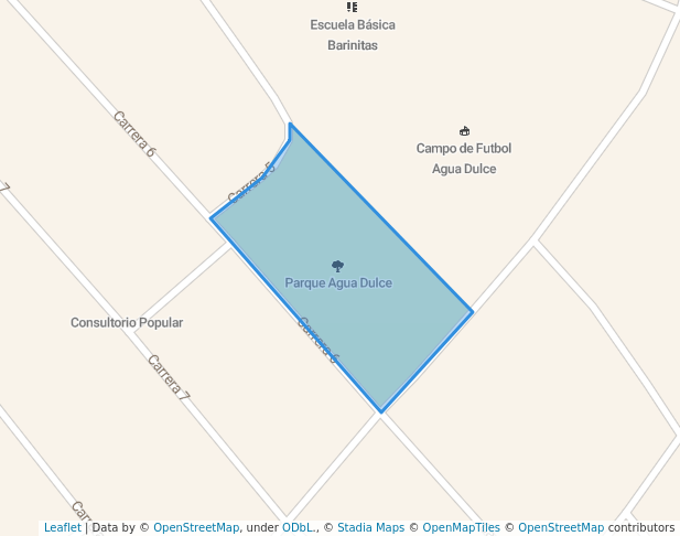 walking in Parque Agua Dulce map in Barinitas