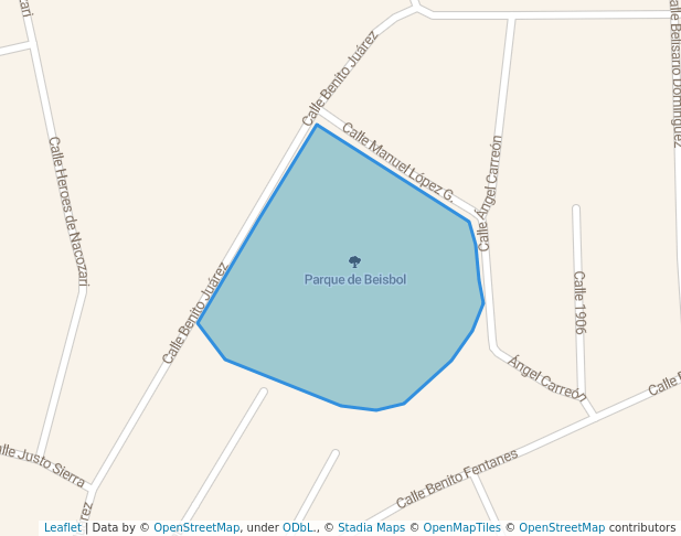 walking in Parque de Beisbol map in Acayucan