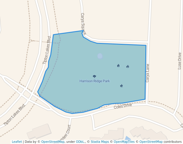 walking in Harrison Ridge Park map in Columbus