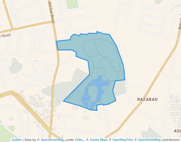 walking in Shah Shams Park map in Multan