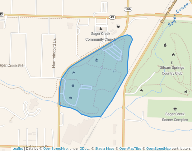 walking in La-Z-Boy Ball Parks map in Siloam Springs