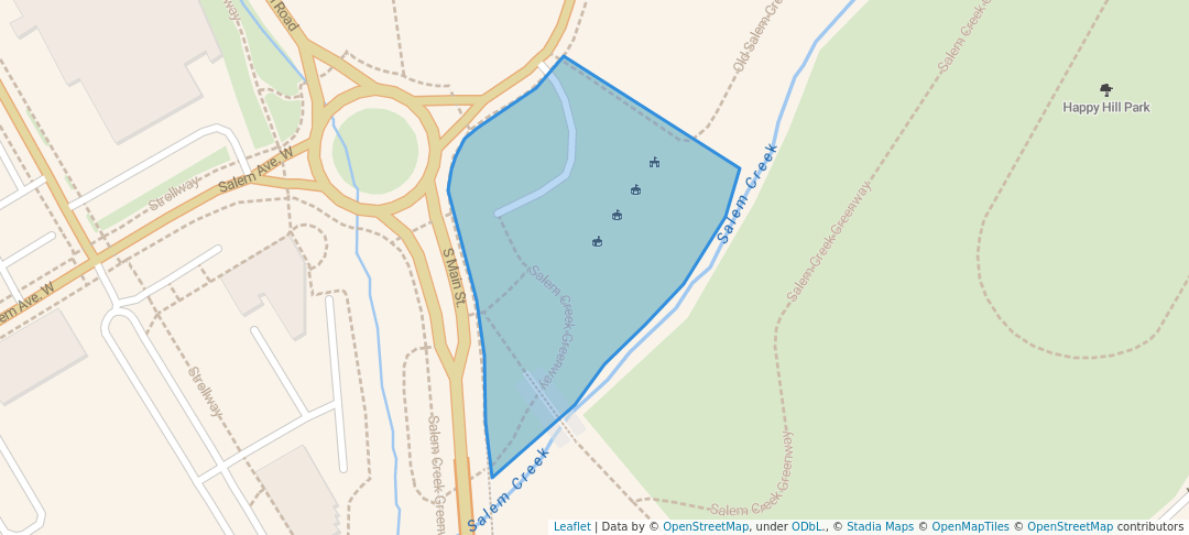 walking in Central Park map in Winston-Salem