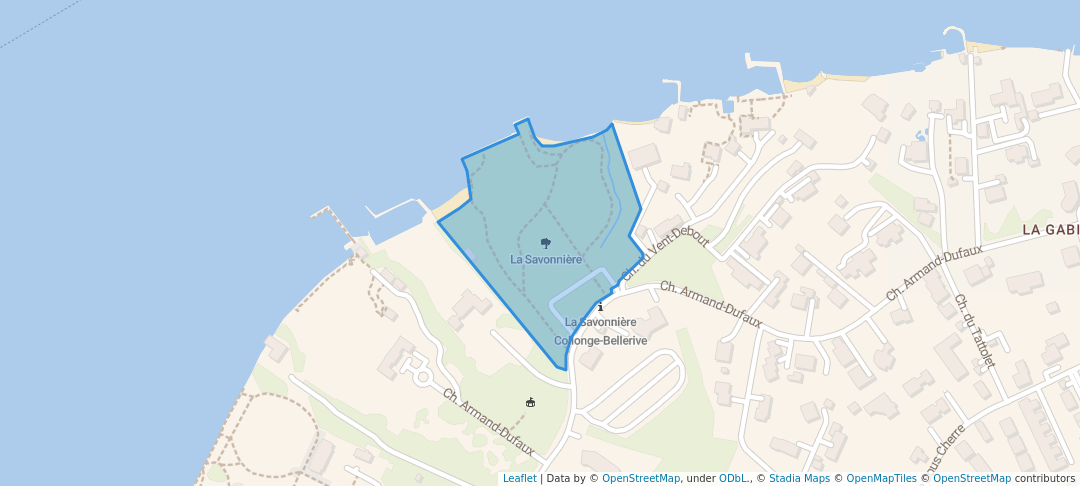 walking in La Savonnière map in Collonge-Bellerive