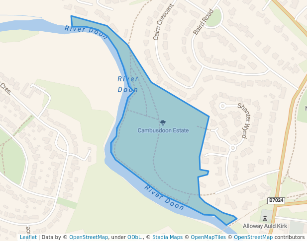 walking in Cambusdoon Estate map in Ayr