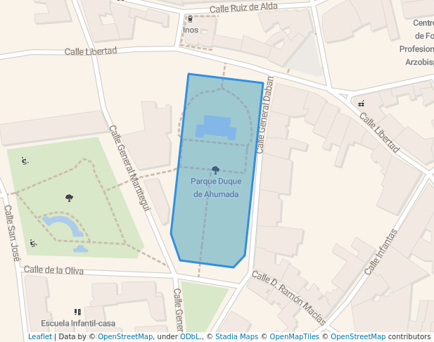 walking in Parque Duque de Ahumada map in Valdemoro