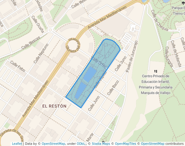 walking in Parque España map in Valdemoro