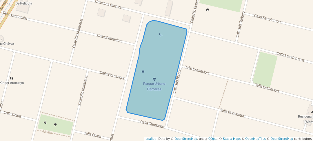 walking in Parque Urbano Hamacas map in Santa Cruz de la Sierra