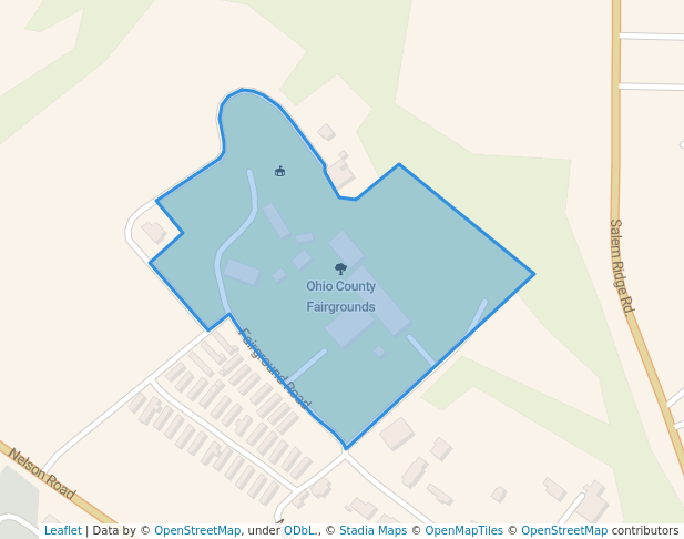 walking in Ohio County Fairgrounds map in Rising Sun