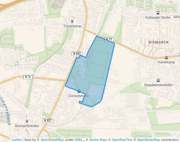 walking in Consol-Park map in Gelsenkirchen