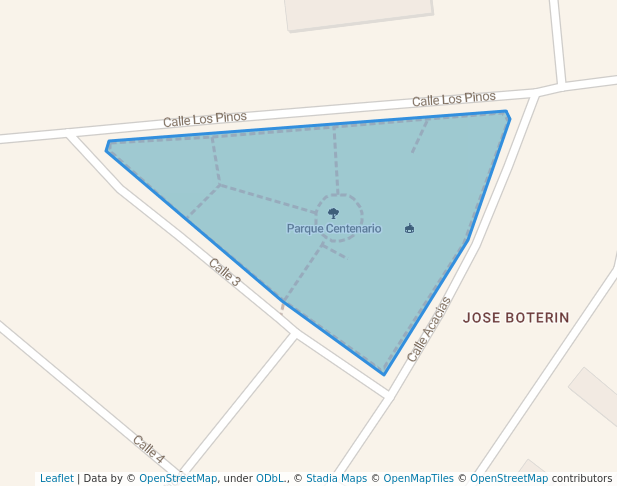 walking in Parque Centenario map in Callao