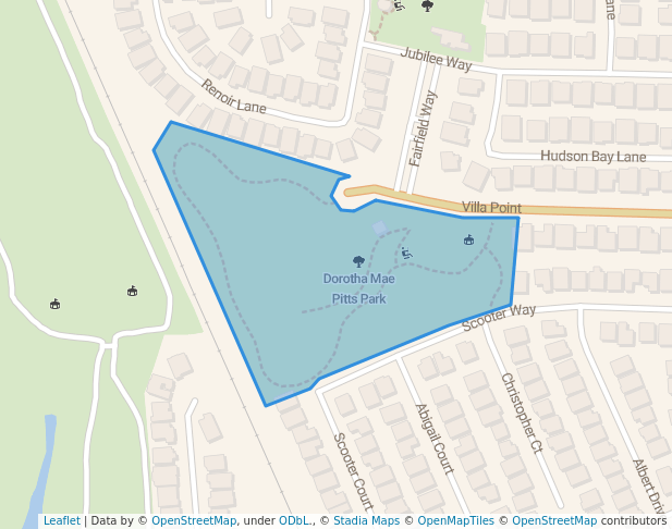 walking in Dorotha Mae Pitts Park map in Stockton