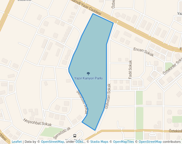 walking in Yazır Kanyon Parkı map in Konya