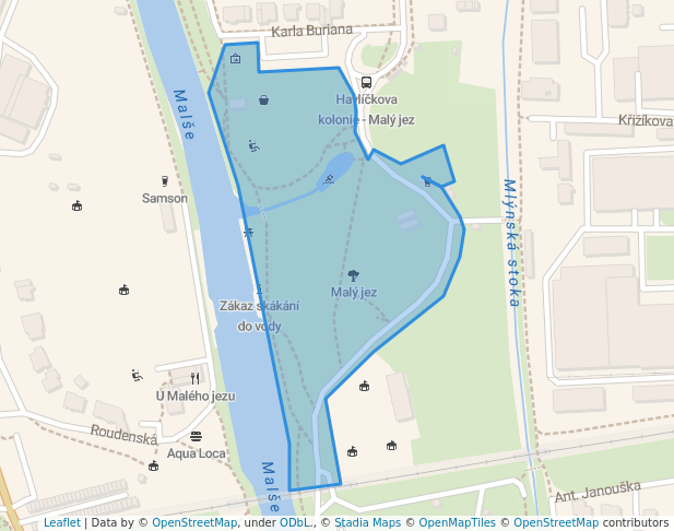 Malý jez in České Budějovice | Map and Routes
