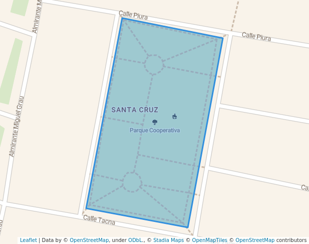 walking in Parque Cooperativa map in Callao