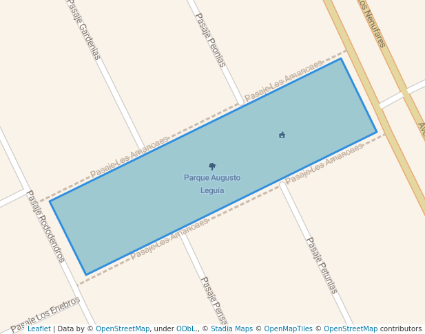 walking in Parque Augusto Leguía map in Callao