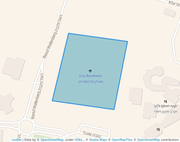 walking in פארק אלכסנדרוני map in Netanya