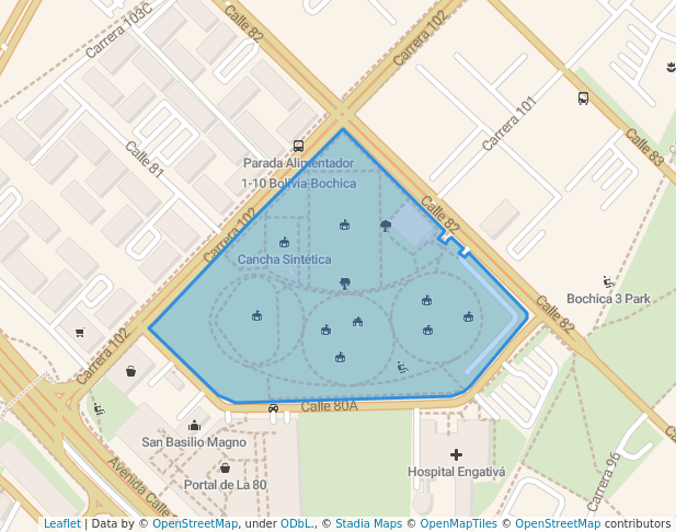 walking in San Andres map in Bogotá