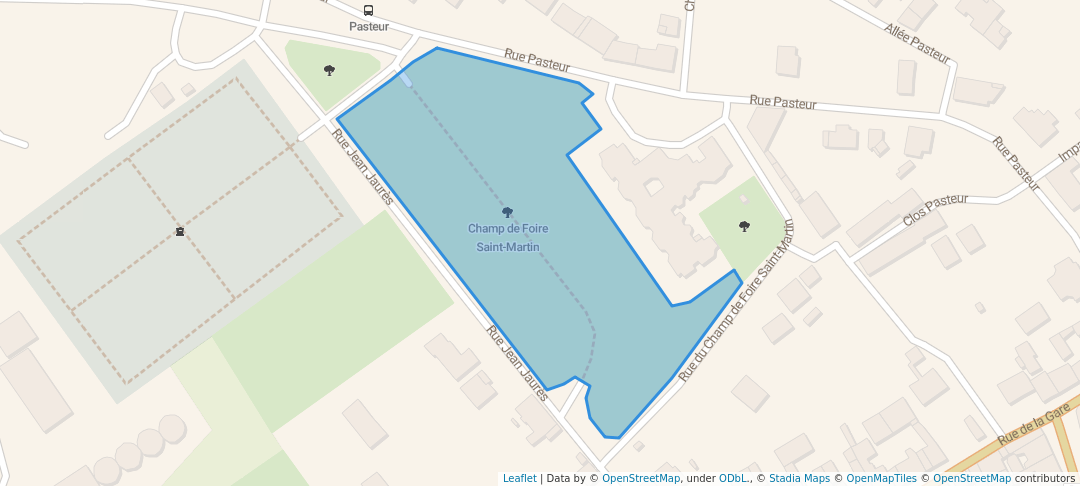 walking in Champ de Foire Saint-Martin map in Ardentes