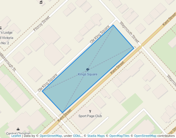 walking in Kings Square map in Charlottetown