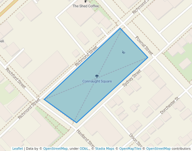 walking in Connaught Square map in Charlottetown