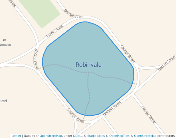 walking in Caix Square map in Robinvale