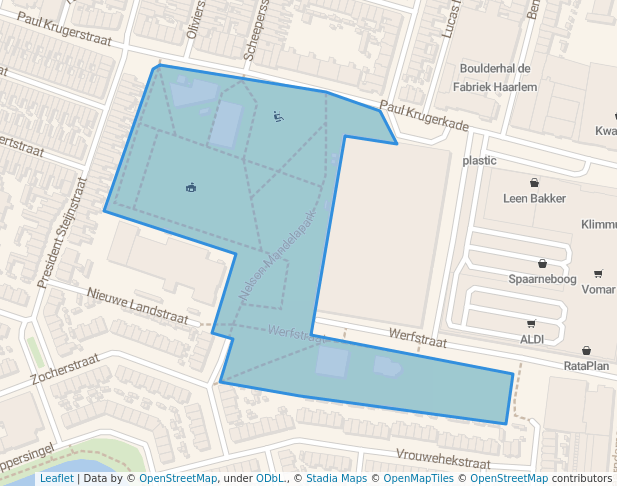 walking in Nelson Mandelapark map in Haarlem