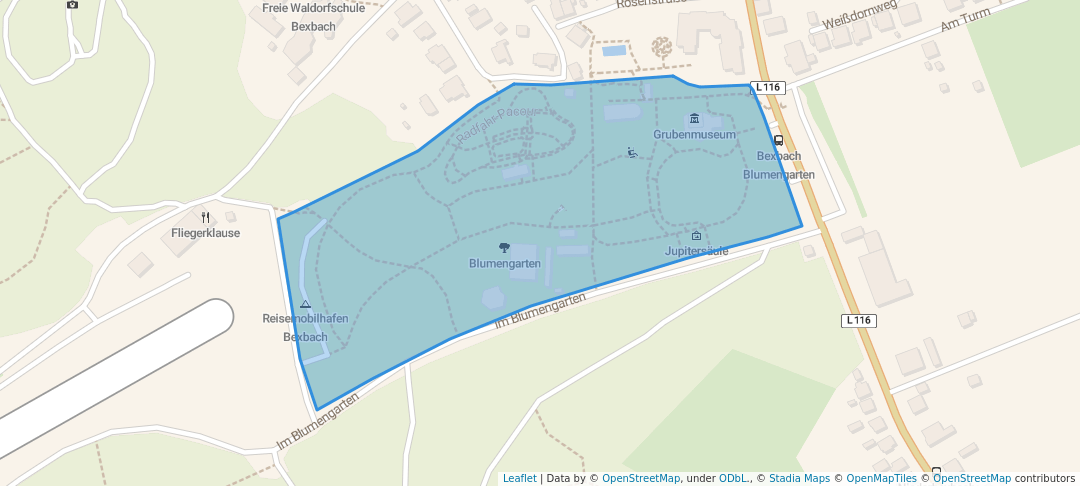 walking in Blumengarten map in Bexbach