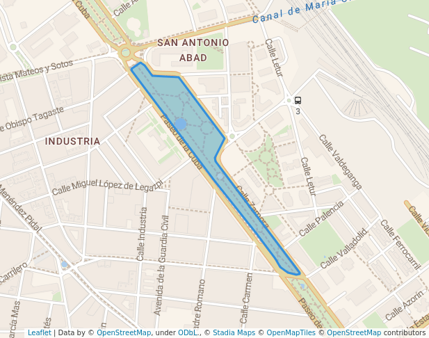 walking in Parque lineal map in Albacete