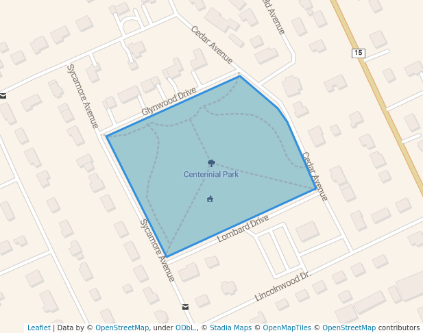walking in Centennial Park map in Charlottetown